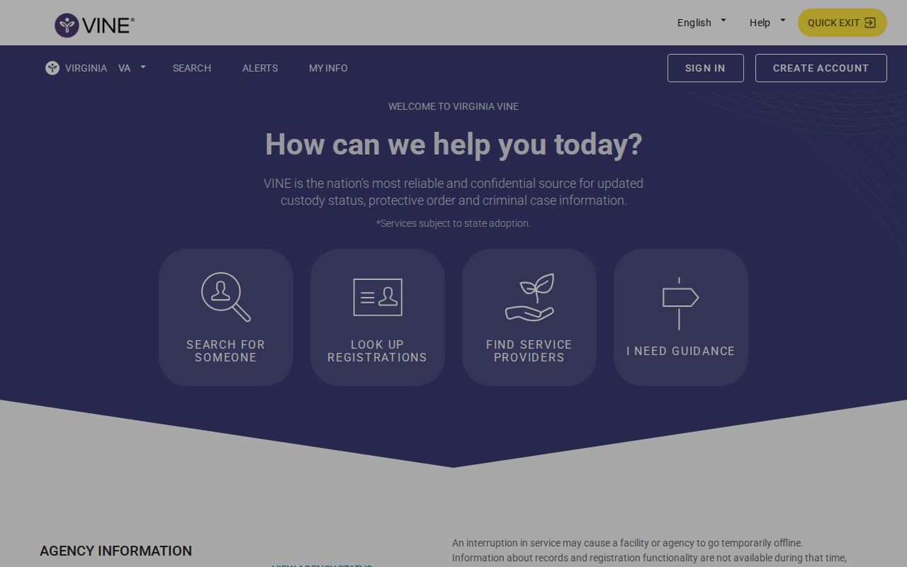 Suffolk VINELink inmate search and Virginia VINE release check